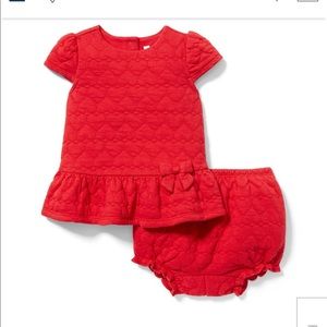 Janie and Jack Quilted Heart Matching Set, 12-18M - NWT